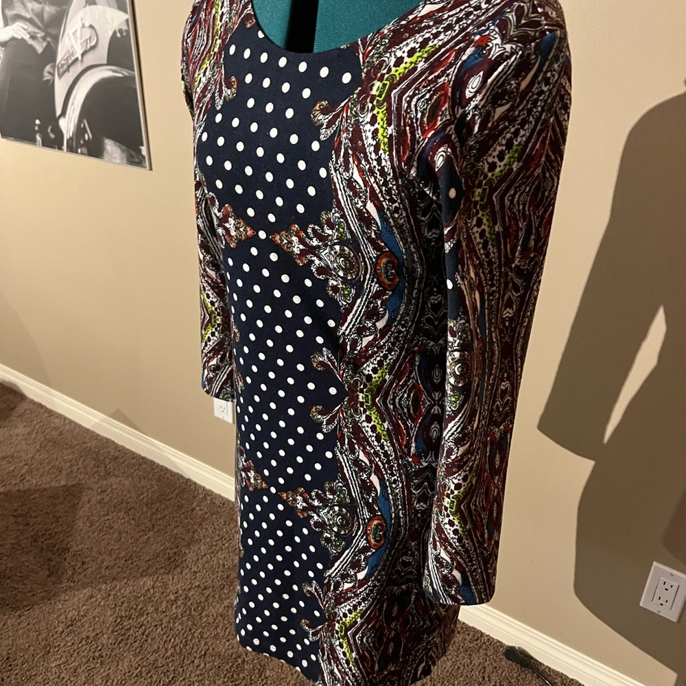Multicolor Patterned Women's Dress - Picture 3 of 6